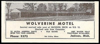 Wolverine Motel - Old Ad (newer photo)